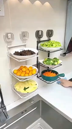 Punch-Free 3-Tier Kitchen Storage Rack