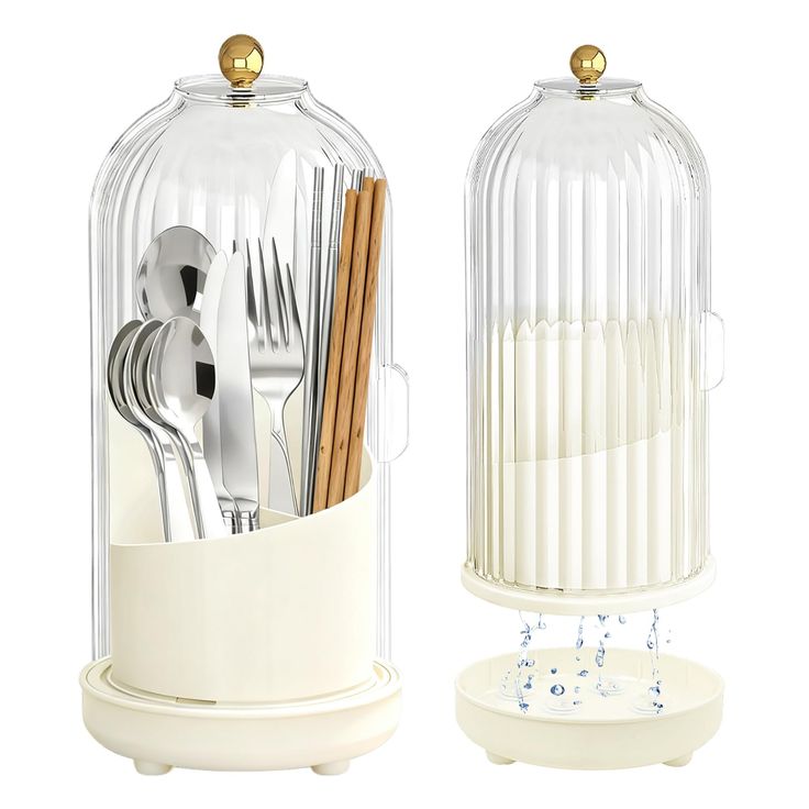 Makeup & Toothbrush Holder Organizer With Lid 360 Rotating